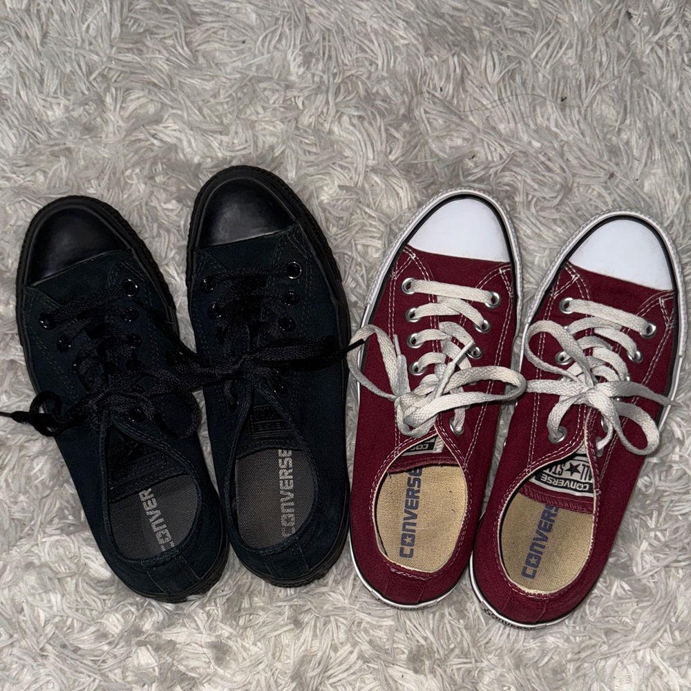 Converse bundle deal. Burgundy red and Black Sneakers. - Picture 2 of 8